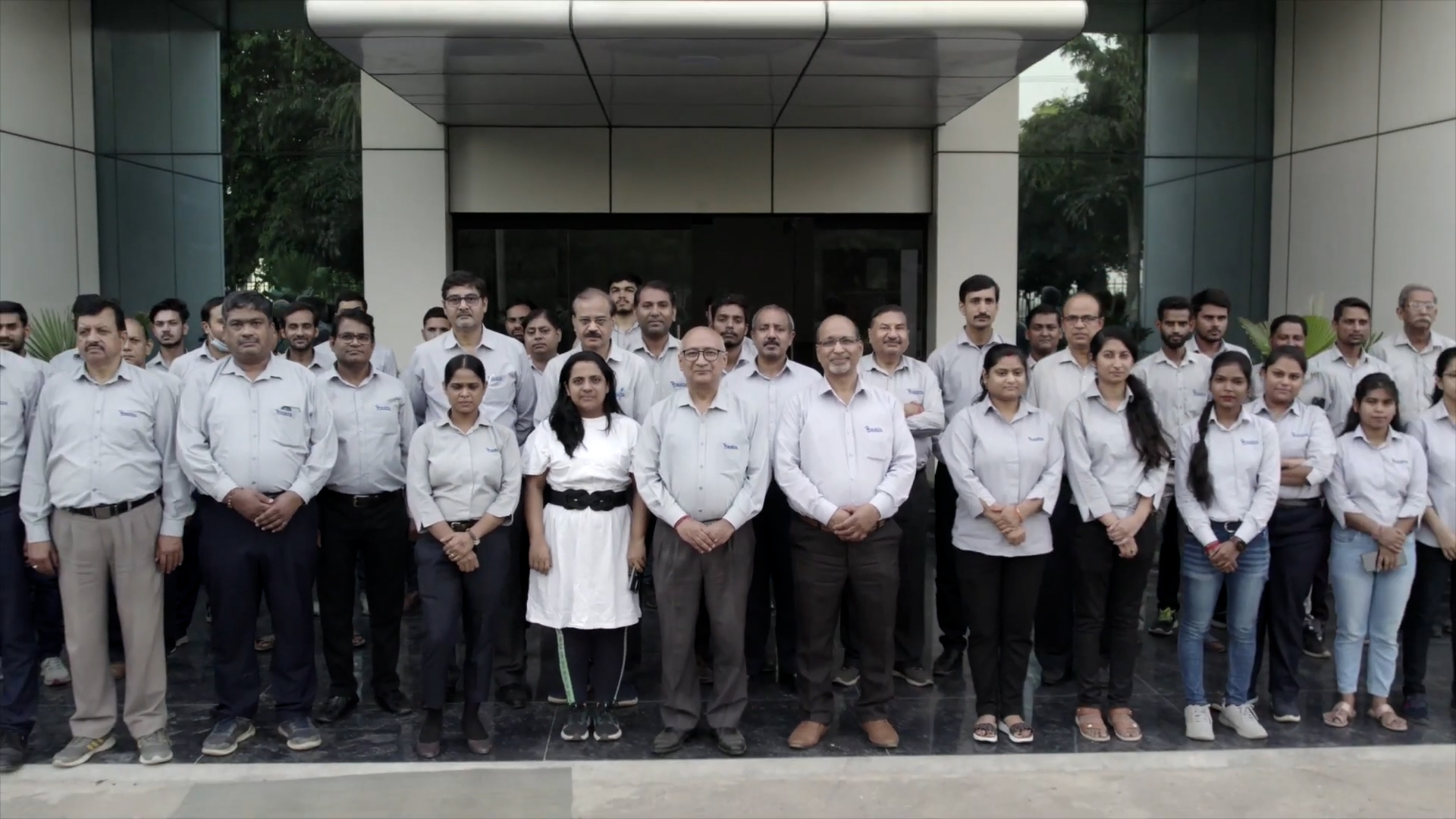 Overdrive team together outside the company building